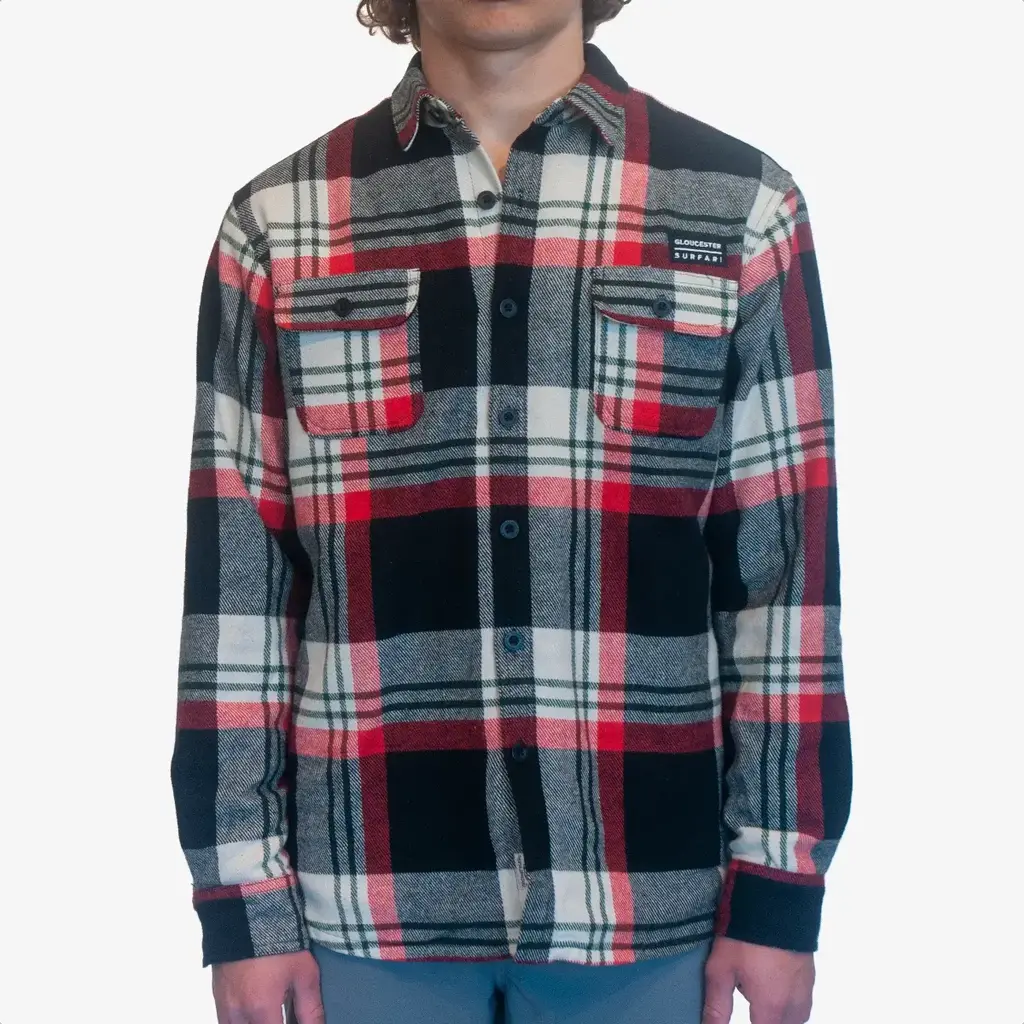 Surfari Surfari Cove Quilted Flannel Jacket Red FINAL SALE
