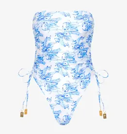Kulani Kinis Ruched Bandeau One Piece Vintage Paradise