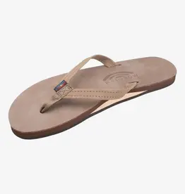 Rainbow Sandals Women's Single Layer Premier Leather Narrow Strap Dark Brown