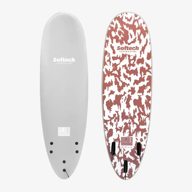 Softech Softech Bomber 6'4" Soft Surfboard Grey/Dusty Red