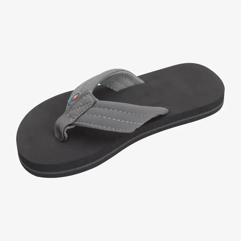 Rainbow Sandals Grombow Soft Rubber Sole w/1" Strap Dark Grey / Black
