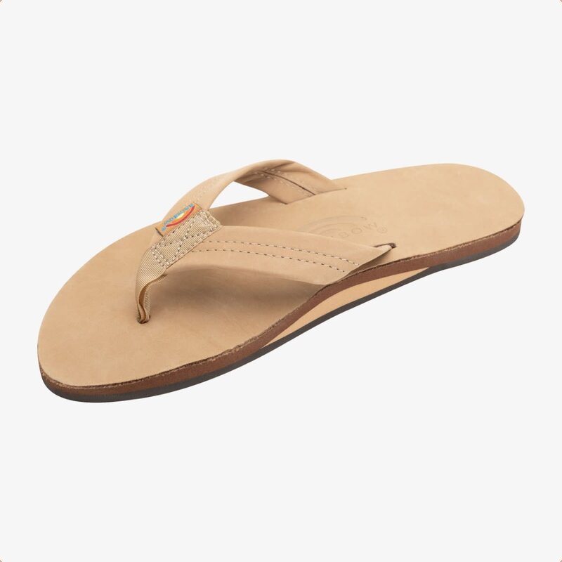 Rainbow Sandals Men's Single Layer Premier Leather With Arch Support Sierra Brown