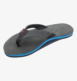 Rainbow Sandals Men's Premier Blues Single Layer Premier Leather with Blue Midsole 1" Strap Black