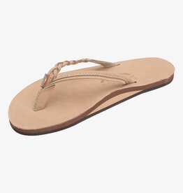 Rainbow Sandals Women's Flirty Braidy Single Layer Premier Leather Narrow Strap Sierra Brown