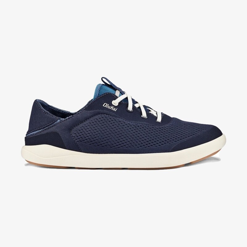 OluKai Moku Pae Men's Boat Shoe Trench Blue / Off White