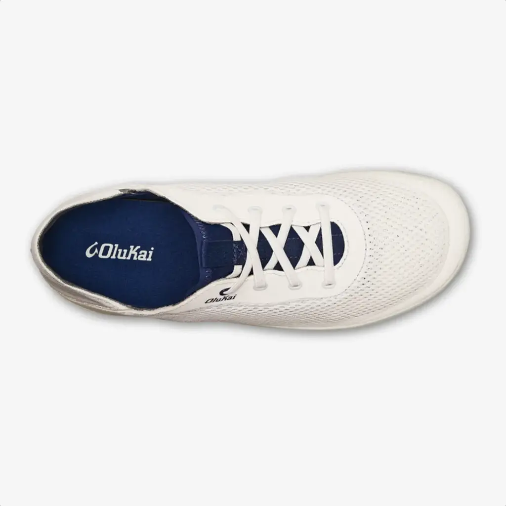 OluKai Olukai Moku Pae Men's Boat Shoe Bright White / Pacifica