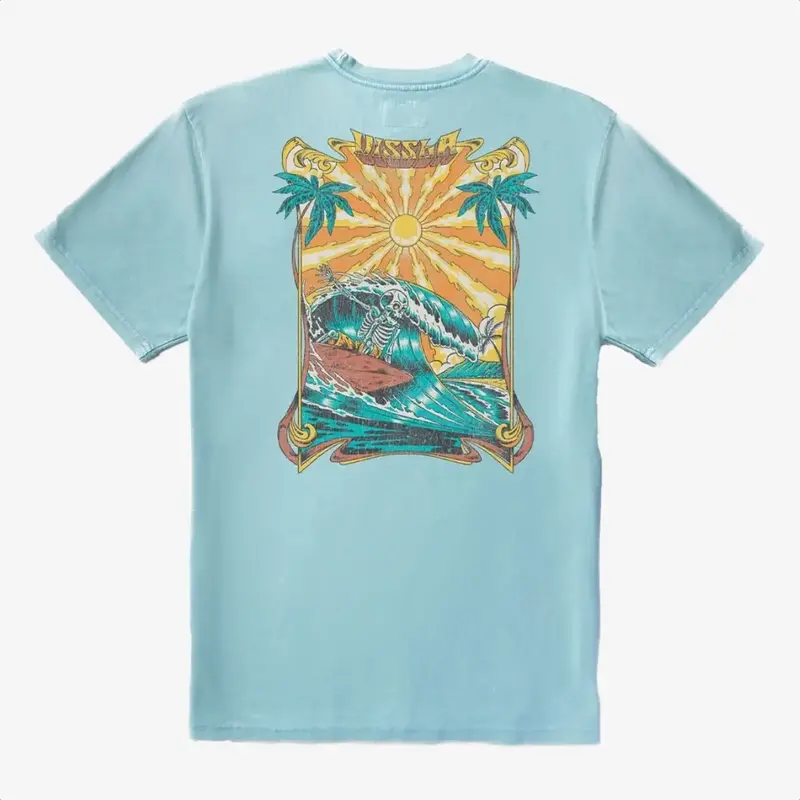 Vissla Shredded Cosmic Wash Short Sleeve Tee Pacific Blue