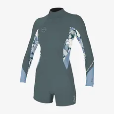 O'Neill O'Neill Women's Bahia 2/1mm Back Zip L/S Spring Wetsuit Shade/Palm Tropical/Denim
