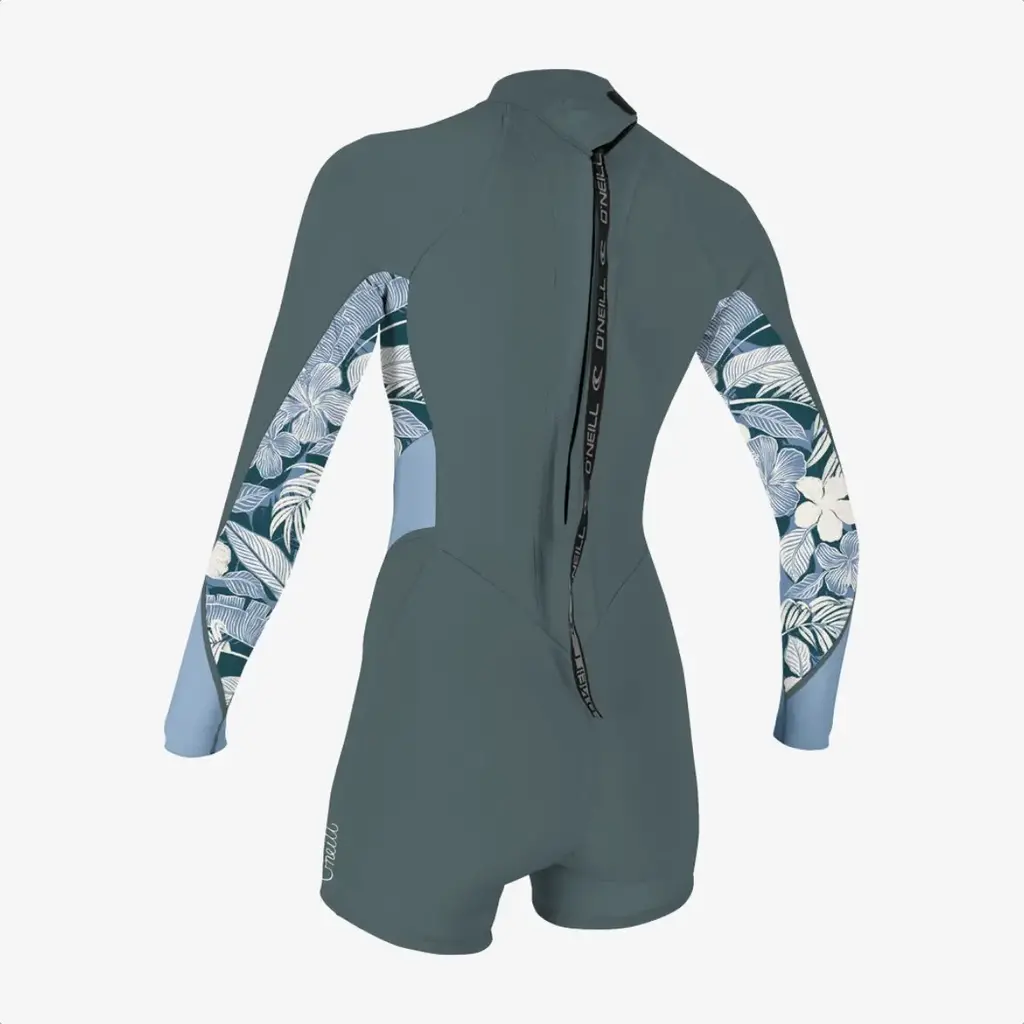 O'Neill O'Neill Women's Bahia 2/1mm Back Zip L/S Spring Wetsuit Shade/Palm Tropical/Denim