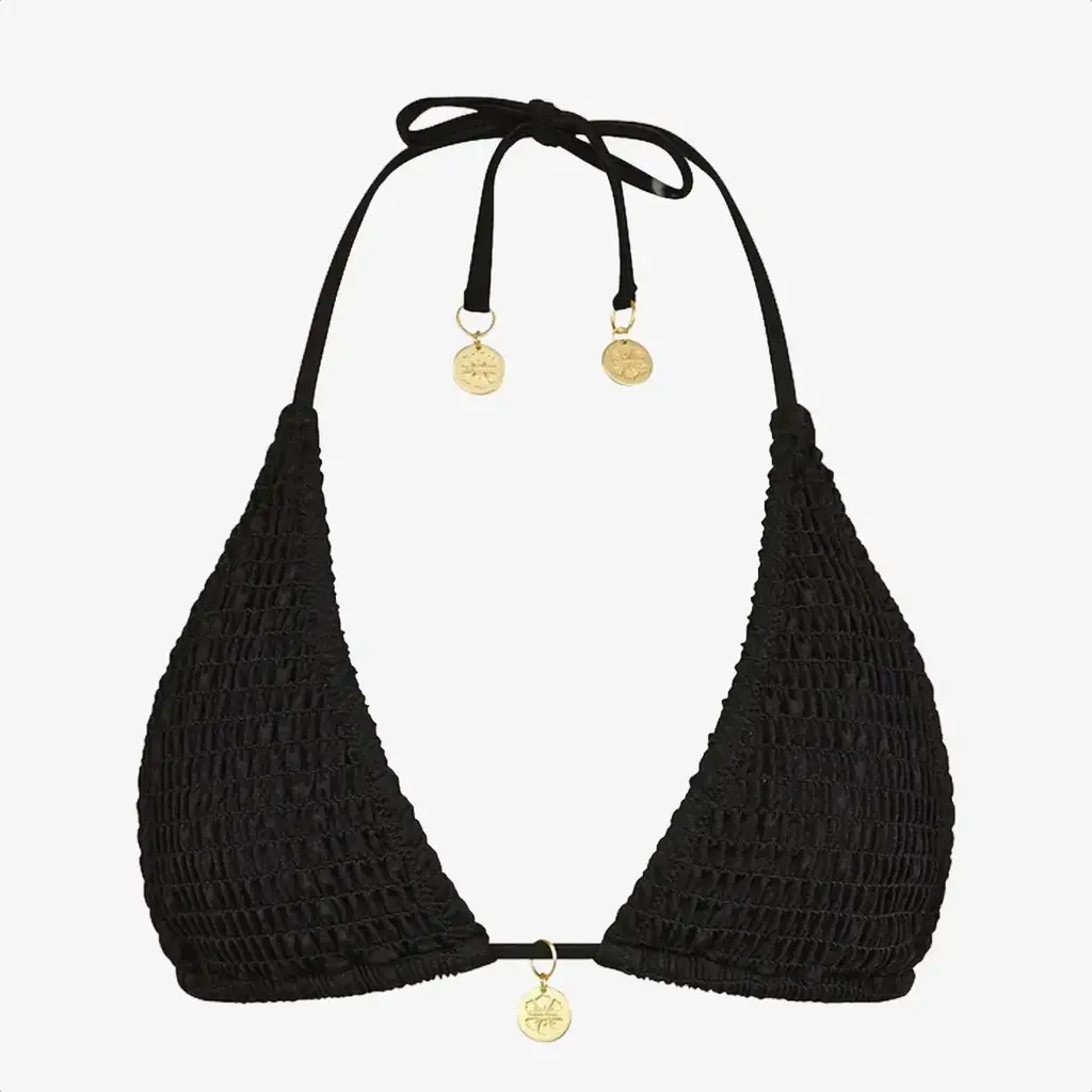 Kulani Kinis Kulani Kinis Shirred Triangle Bikini Top Twilight Black