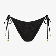 Kulani Kinis Kulani Kinis Shirred Dipped Cheeky Tie Bikini Bottom Twilight Black