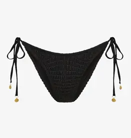 Kulani Kinis Kulani Kinis Shirred Dipped Cheeky Tie Bikini Bottom Twilight Black