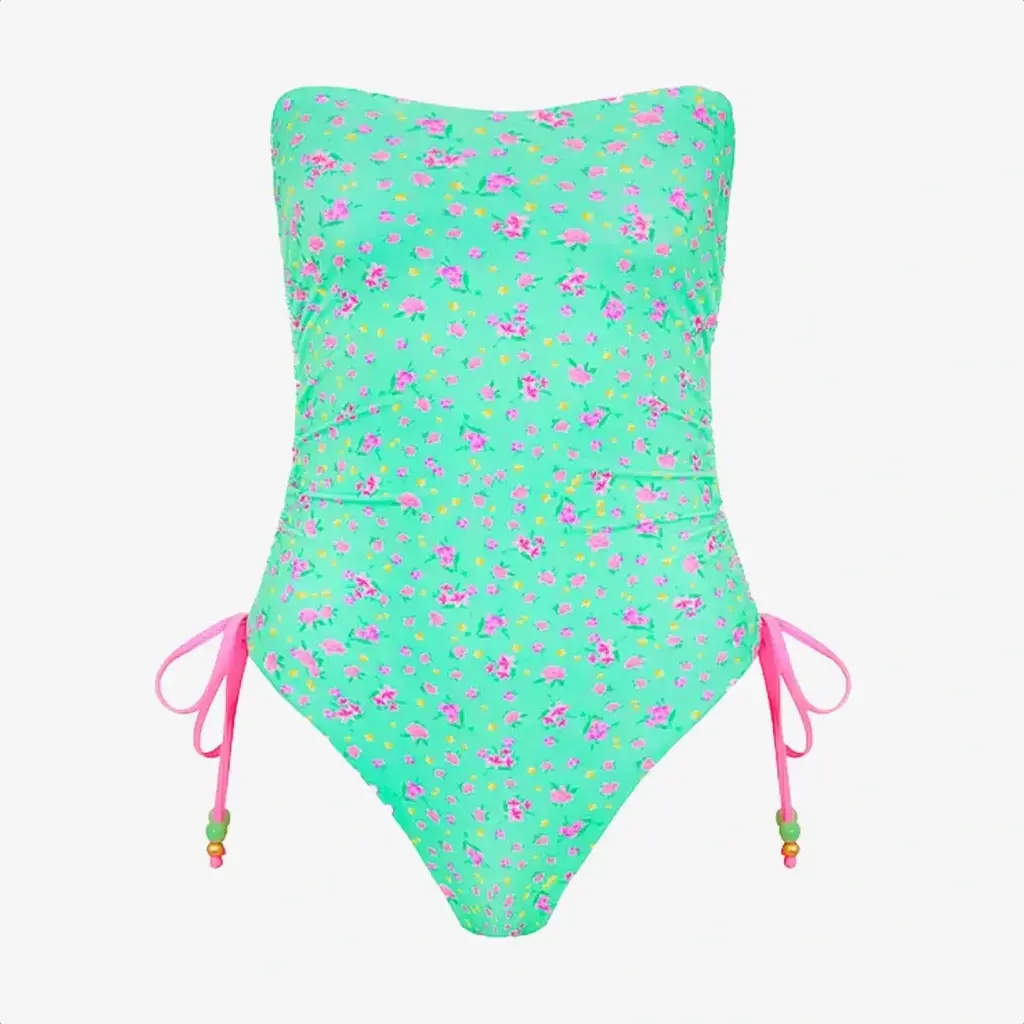 Kulani Kinis Kulani Kinis Ruched Bandeau Classic Cut One Piece Mint Macaron