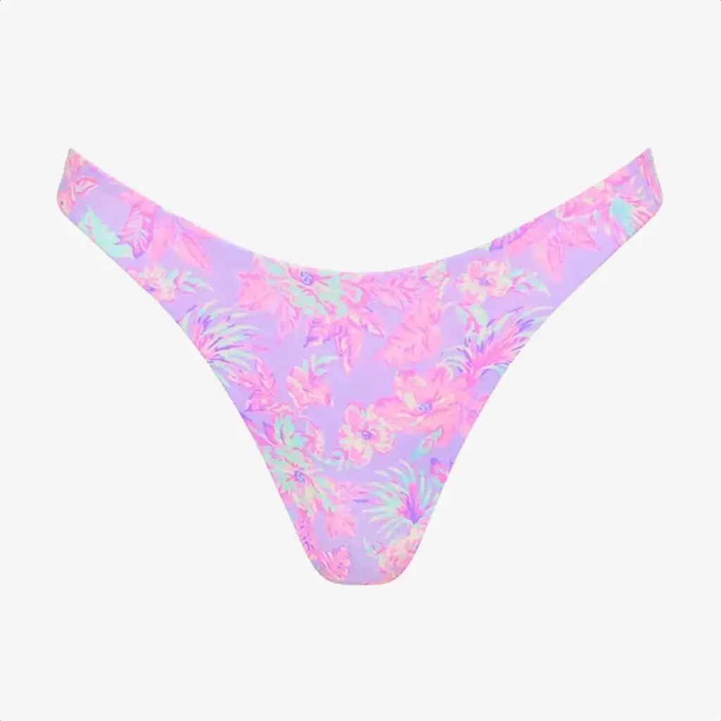Kulani Kinis Kulani Kinis Gathered Deep V Thong Bikini Bottom Lilac Love