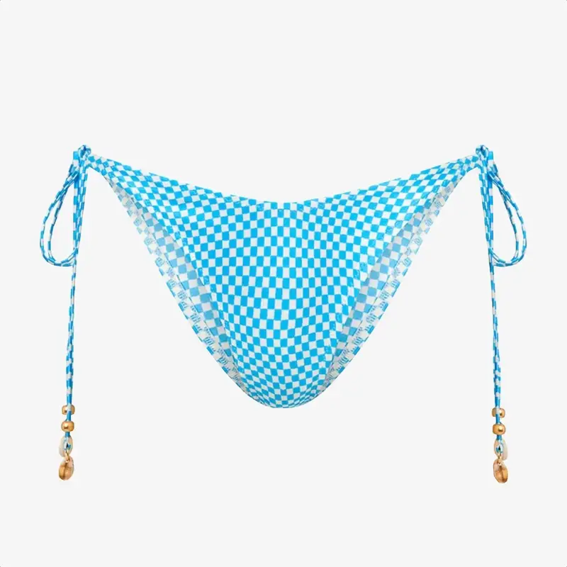 Kulani Kinis Dipped Cheeky Tie Bikini Bottom Checkmate FINAL SALE