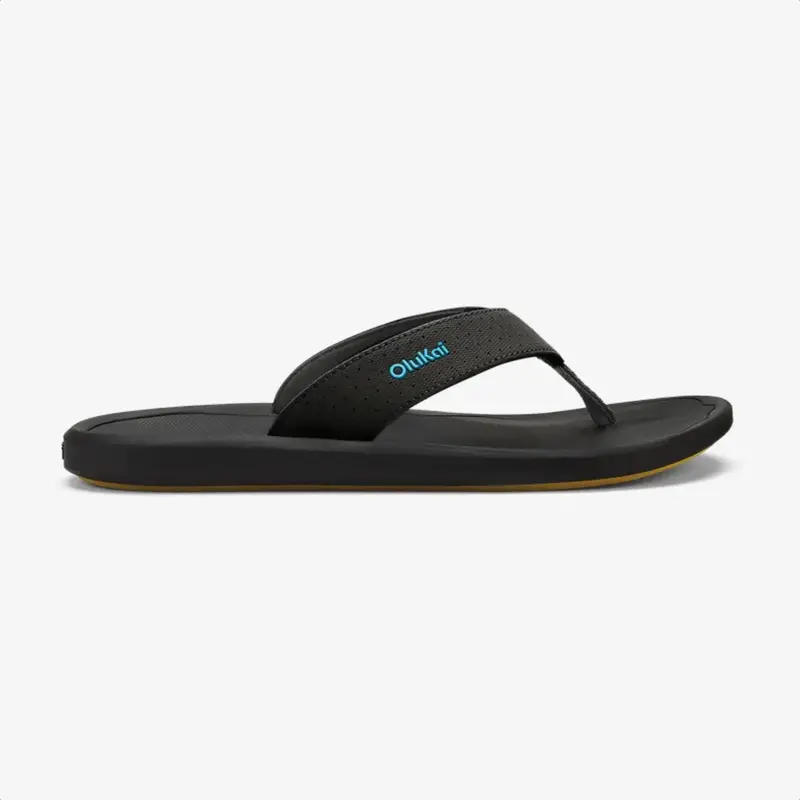 OluKai Ki'i Men's Beach Sandal Lava Rock / Bold Blue