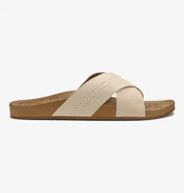 OluKai Kīpe‘a ‘Olu Women’s Leather Slide Sandals  Puka / Tan