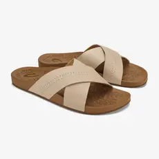 OluKai OluKai Kīpe‘a ‘Olu Women’s Leather Slide Sandals  Puka / Tan