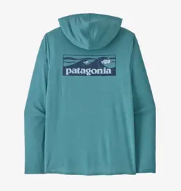 Patagonia Men's Capilene Cool Daily Graphic Hoody Boardshort Logo Tones Wetland Blue X-Dye