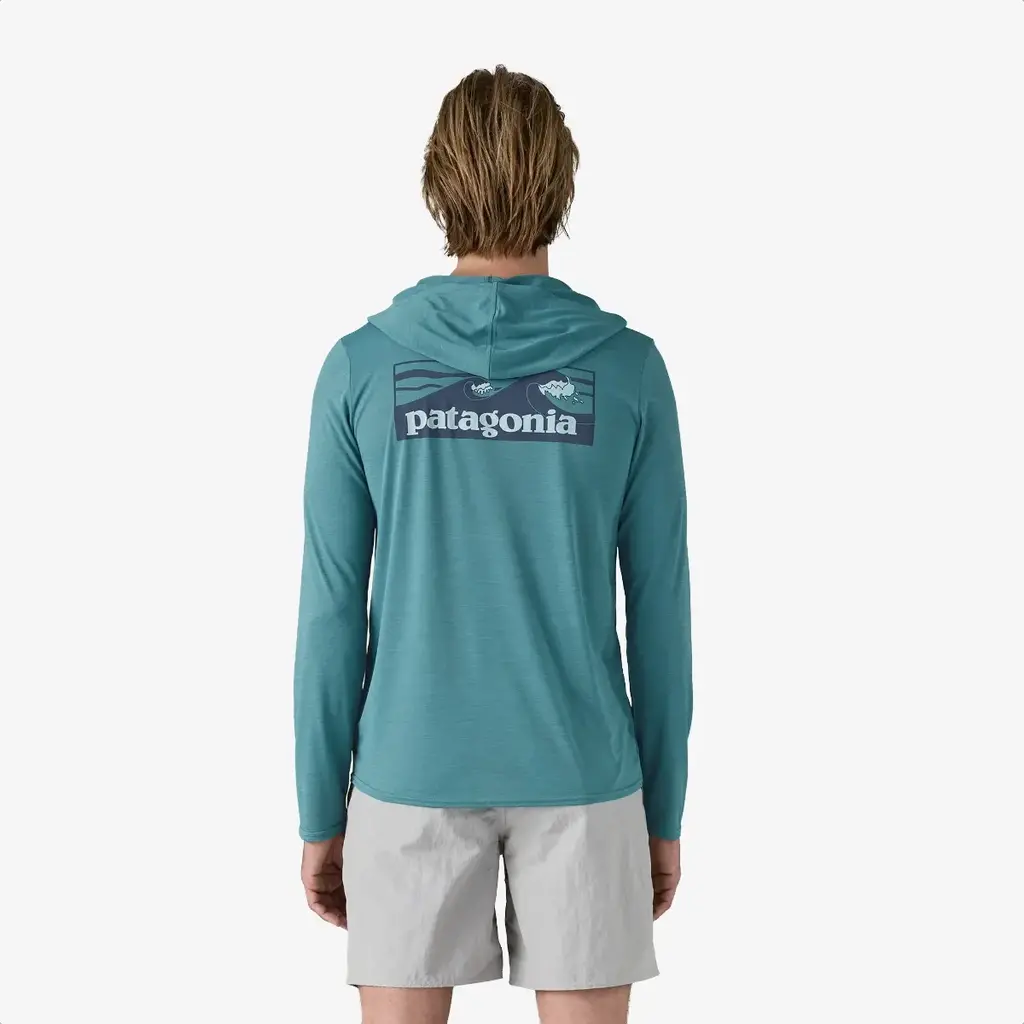 Patagonia Patagonia Men's Capilene Cool Daily Graphic Hoody Boardshort Logo Tones Wetland Blue X-Dye