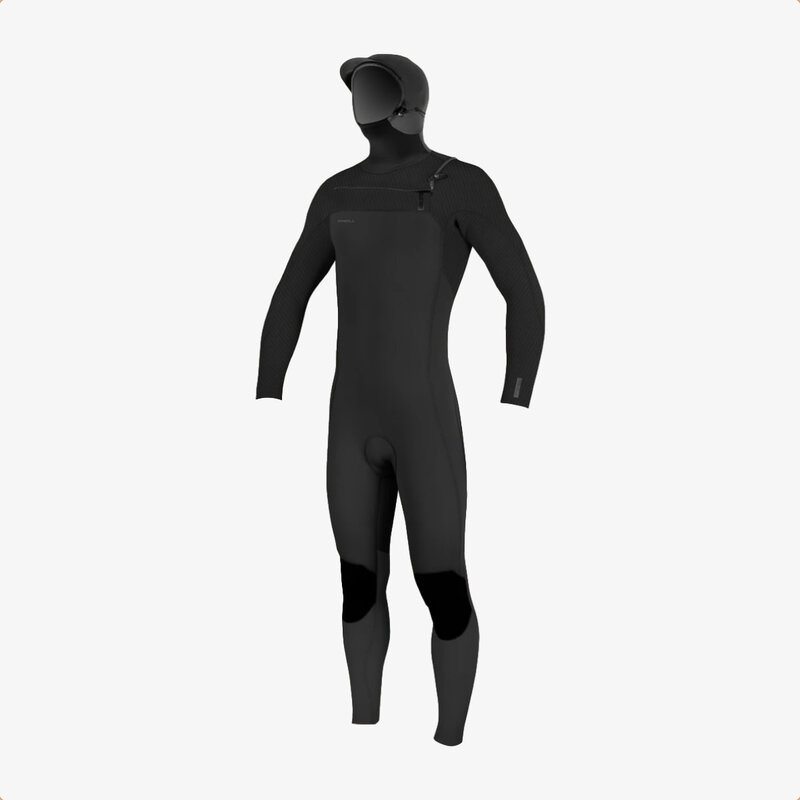 O'Neill Youth Hyperfreak 5.5/4+mm Chest Zip Full W/Hood Wetsuit Black