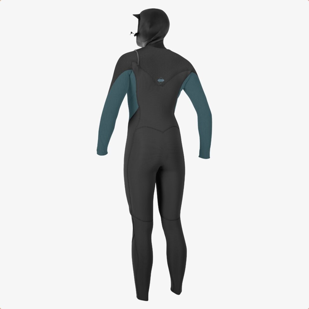 O'Neill O'Neill Women's Hyperfreak 5/4+mm Chest Zip w/Hood Full Wetsuit Graphite Blue