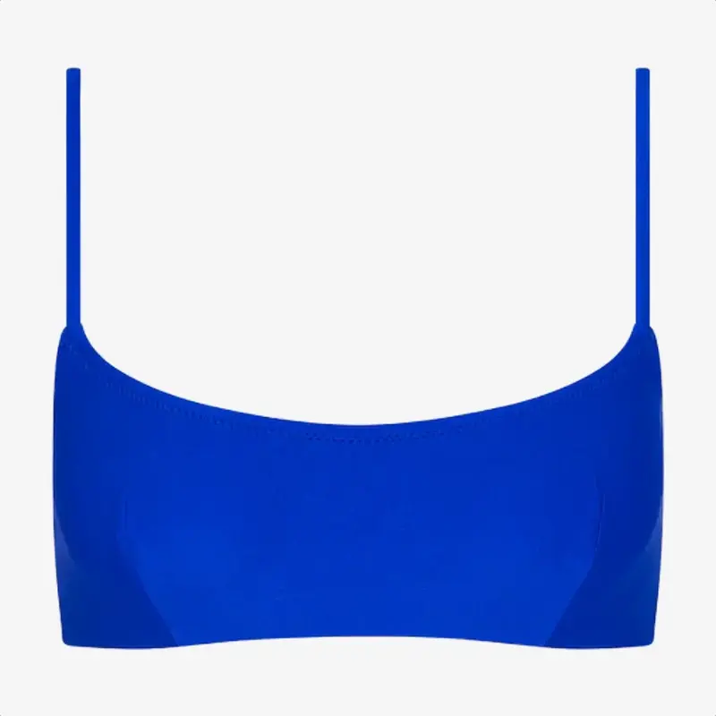 Kulani Kinis Invisible Underwire Crop Bikini Top Blue Lagoon