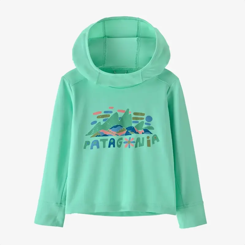 Patagonia Baby Capilene Silkweight Hoody Fitz Roy Superbloom Early Teal