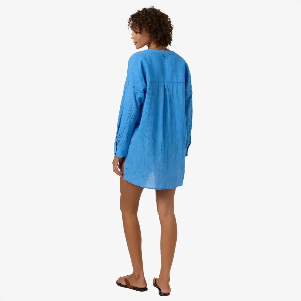 O'Neill O'Neill Belizin Long Sleeve Cover-Up Dress Blue