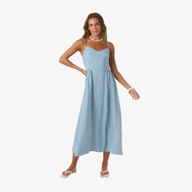 O'Neill Linden Stripe Midi Dress Tofu
