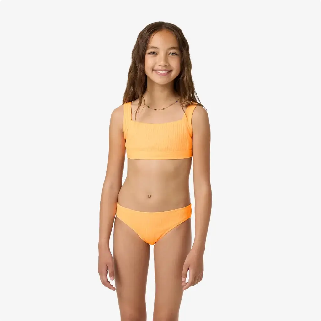 O'Neill O'Neill Girl's Shorebreak Rib Square Neck Swim Set Neon Apricot Nectar