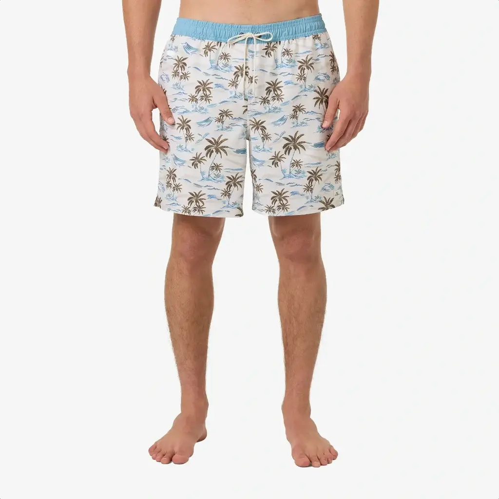 O'Neill O'Neill Hermosa Elastic Waist Lined 17" Swim Trunks Cream