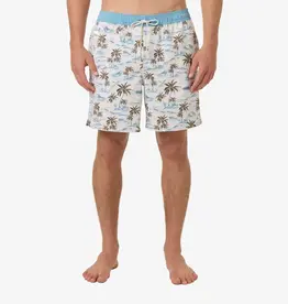 O'Neill Hermosa Elastic Waist Lined 17" Swim Trunks Cream