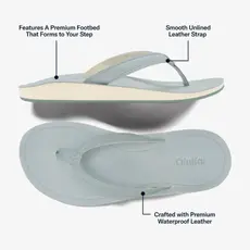 OluKai OluKai Southshore Women's Leather Beach Sandal Blue Pearl