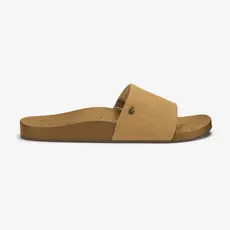 OluKai OluKai Kīpe‘a Pono Women’s Leather Slide Sandals Sahara / Crosshatch