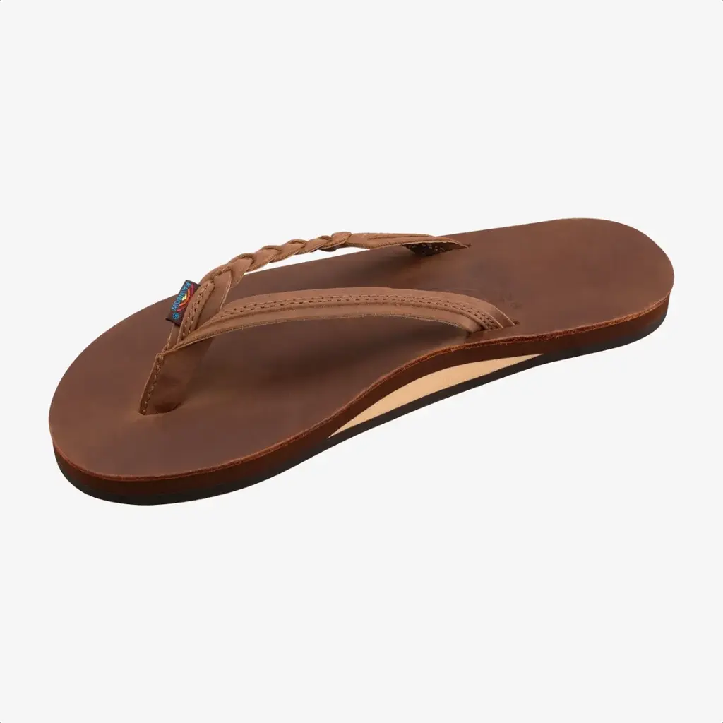 Rainbow Sandals Rainbow Sandals Women's Flirty Braidy Single Layer Premier Leather Narrow Strap Redwood