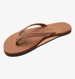 Rainbow Sandals Women's Single Layer Premier Leather Narrow Strap Redwood