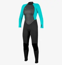 O'Neill Women's Reactor II 3/2mm Back Zip Full Wetsuit Black/Light Aqua