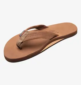 Rainbow Sandals Men's Single Layer Premier Leather With Arch Support Redwood
