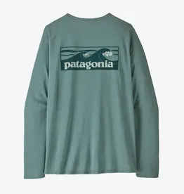 Patagonia Women's Long Sleeved Capilene Cool Daily Shirt Boardshort Logo Blue Sage - Light Blue Sage X-Dye
