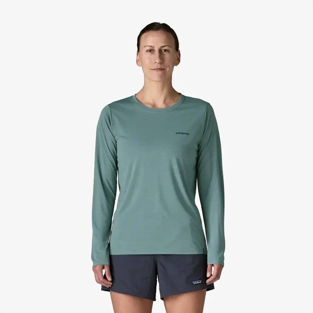 Patagonia Patagonia Women's Long Sleeved Capilene Cool Daily Shirt Boardshort Logo Blue Sage - Light Blue Sage X-Dye