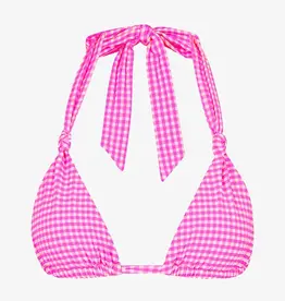 Kulani Kinis Soft Knot Halter Bikini Top Pink Diva