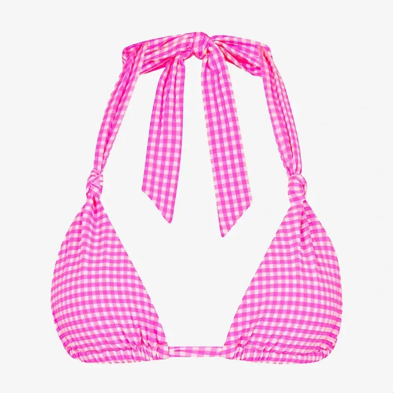 Kulani Kinis Soft Knot Halter Bikini Top Pink Diva
