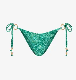 Kulani Kinis Ring Cheeky Tie Bikini Bottom Emerald Aura