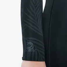 XCEL XCEL Women's Axis Long Sleeve Back Zip Boy Short Spring Wetsuit 2mm Black W/Palm-Monstera Print