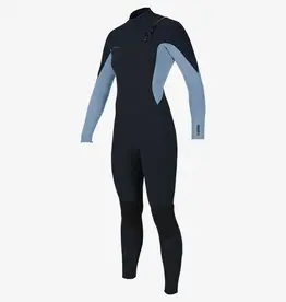 O'Neill Women's Hyperfreak 3/2mm+ Chest Zip Full Wetsuit Carbon/Faded Denim