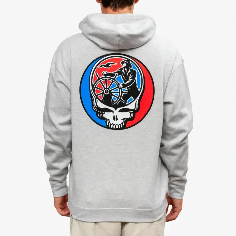 Surfari G-Town Stealie V2 Midweight Zip Hoody Heather Grey