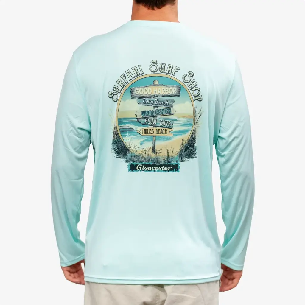 Surfari Surfari Beach Signs UPF 50+ L/S Solar Top Seagrass