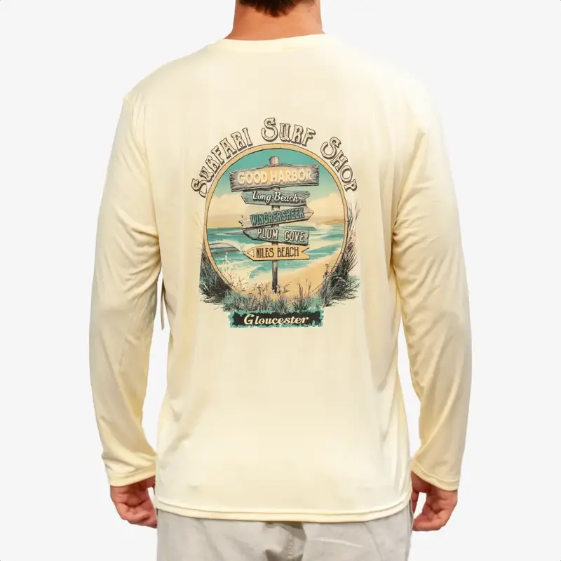 Surfari Beach Signs UPF 50+ L/S Solar Top Yellow