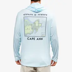 Surfari Surfari Cape Ann UPF 50+ L/S Hooded Solar Top Blue
